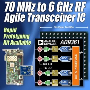 ADI AD9361 70 MHz to 6 GHz RF Agile Transceiver IC