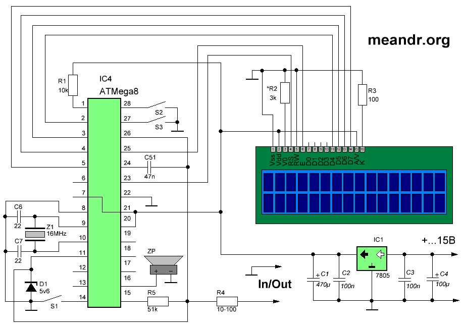 Схема на микроконтроллере atmega8