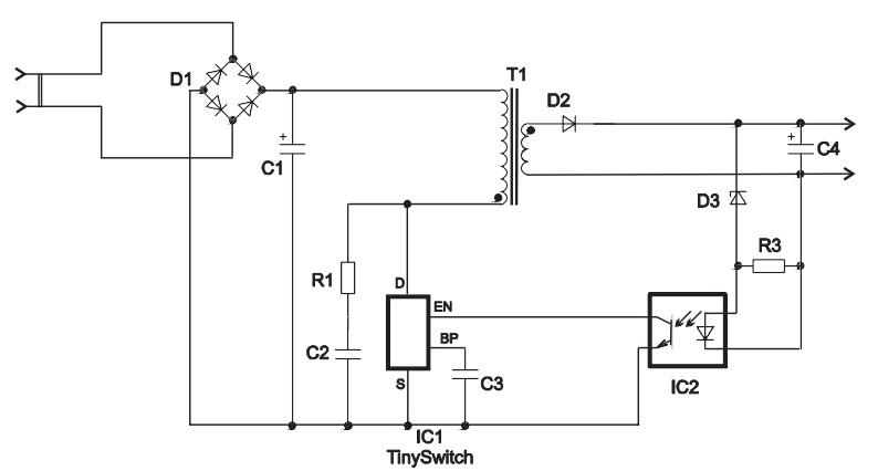 Tny280pn блок питания схема